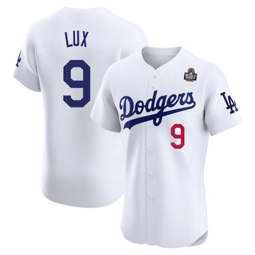 Gavin Lux Men's Elite Los Angeles Dodgers White Home 2024 World Series Jersey