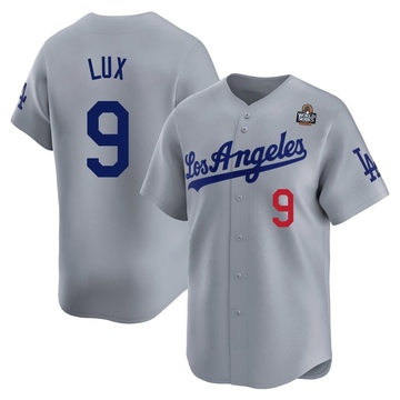 Gavin Lux Men's Limited Los Angeles Dodgers Gray Away 2024 World Series Jersey