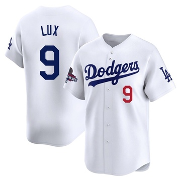 Gavin Lux Men's Limited Los Angeles Dodgers White Home 2024 World Series Champions Jersey