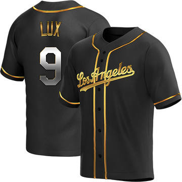 Gavin Lux Men's Replica Los Angeles Dodgers Black Golden Alternate Jersey