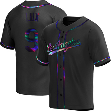 Gavin Lux Men's Replica Los Angeles Dodgers Black Holographic Alternate Jersey