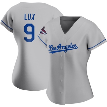 Gavin Lux Women's Authentic Los Angeles Dodgers Gray Road 2024 World Series Champions Jersey