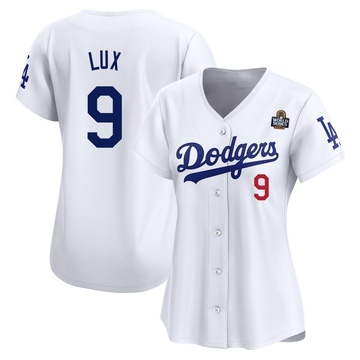 Gavin Lux Women's Limited Los Angeles Dodgers White Home 2024 World Series Jersey