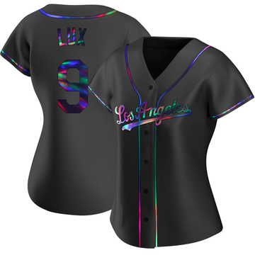 Gavin Lux Women's Replica Los Angeles Dodgers Black Holographic Alternate Jersey